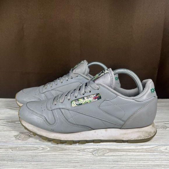 Reebok Classic Gray Leather Low Top Athletic Sneaker Shoe Womens 9.5 - Picture 11 of 11